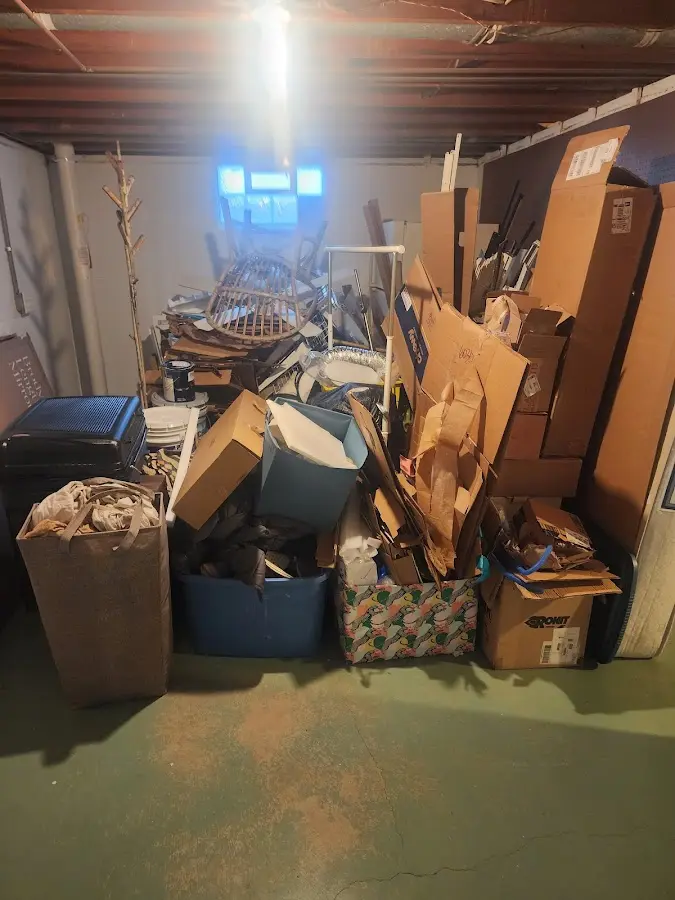 Roll-off dumpster container at job site for 8 Yard Dumpster Rental in Bexley